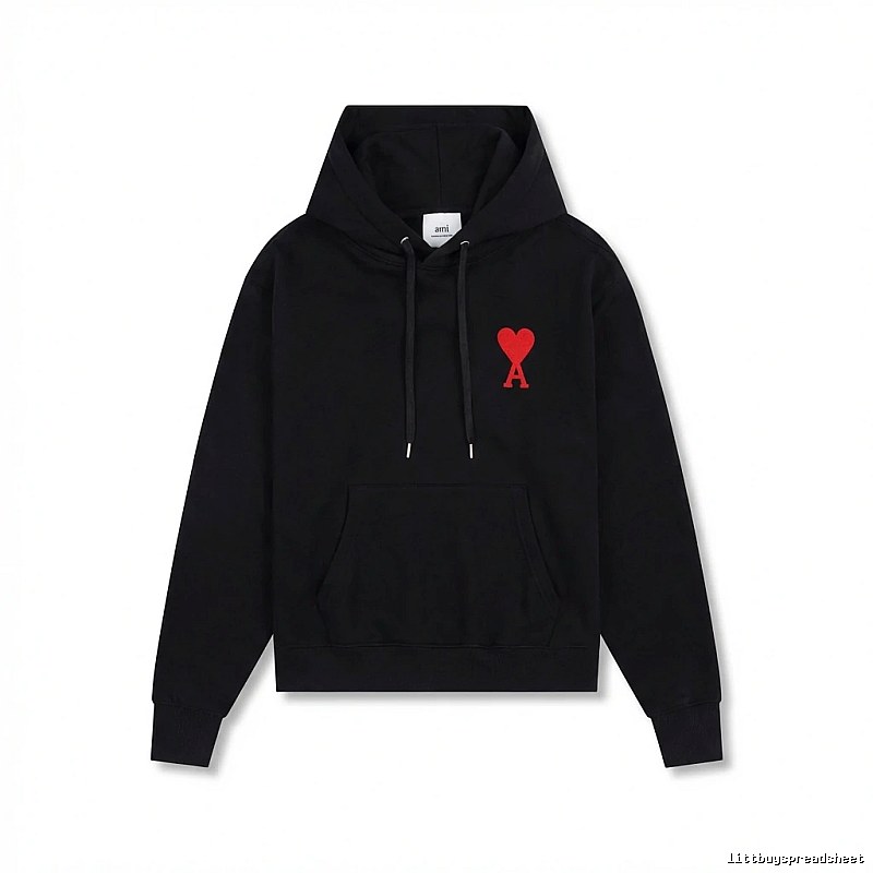 AMI Embroidered Heart Black Sweatshirt