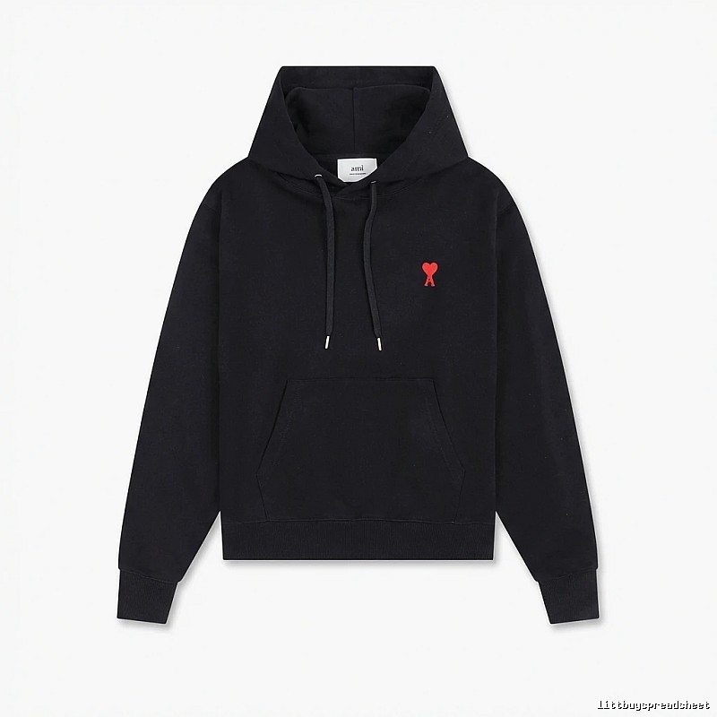 AMI Love Embroidery Trendy Brand Black Sweatshirt