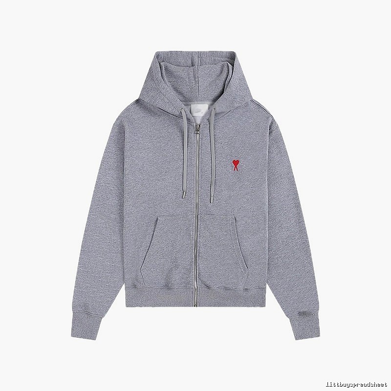 Ami Love Series Trendy Brand Grey Hoodie