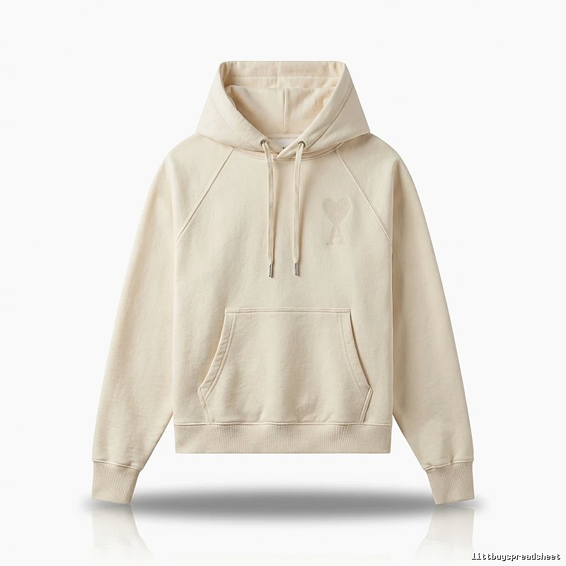 AMI simple and casual style off-white hoodie