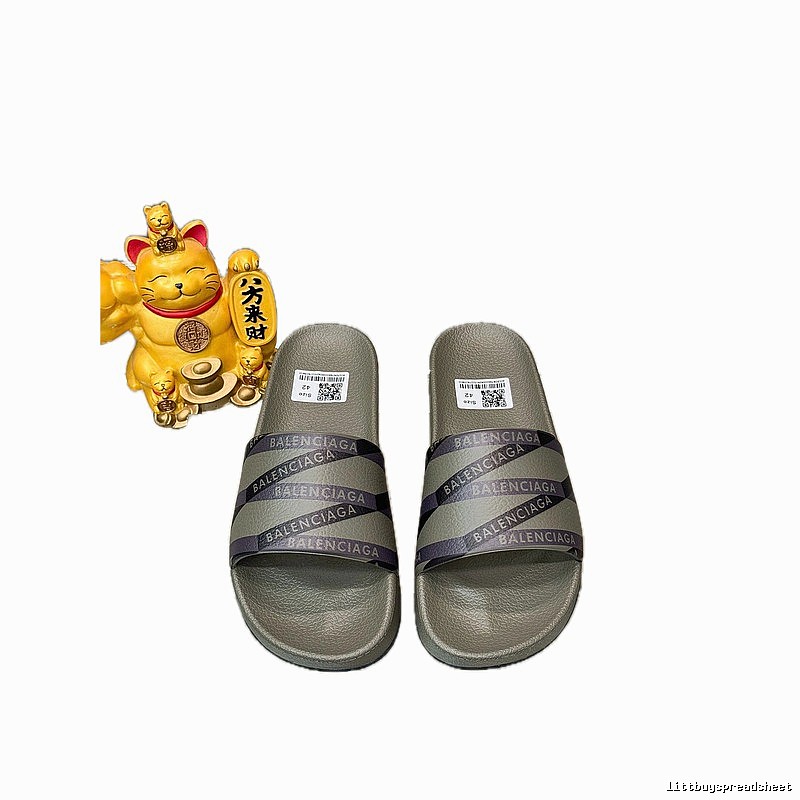 Balenciaga All-over Print Trendy Cool Grey Slide Slipper