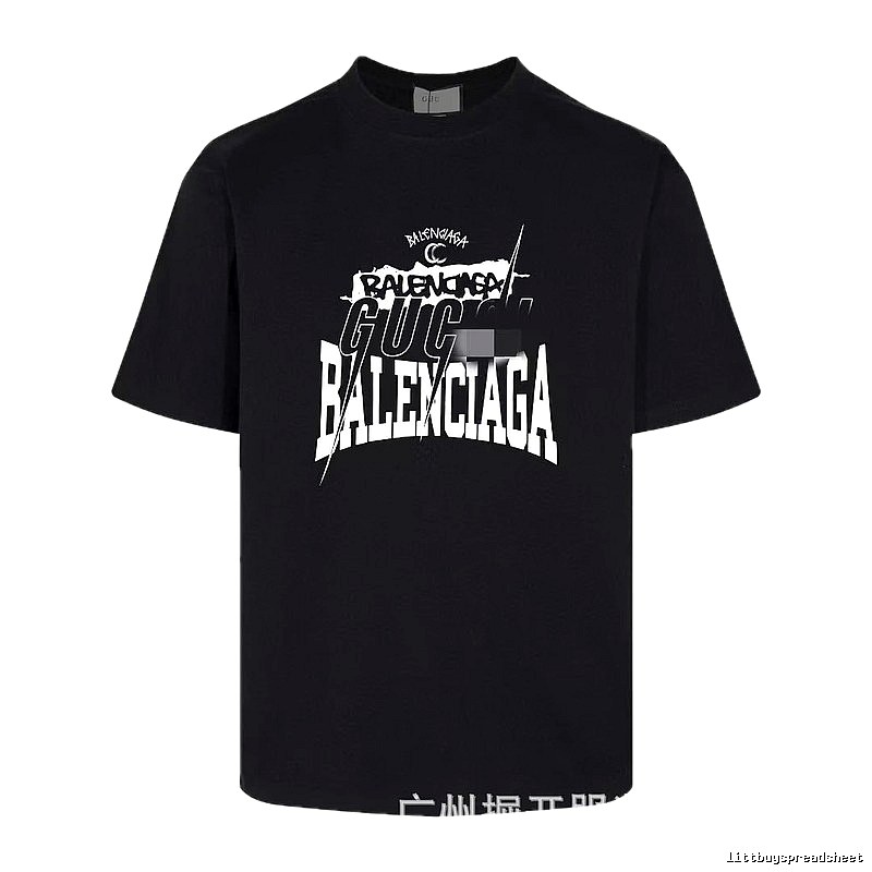 Balenciaga Co-branded Street Style Black Short-sleeve T-shirt