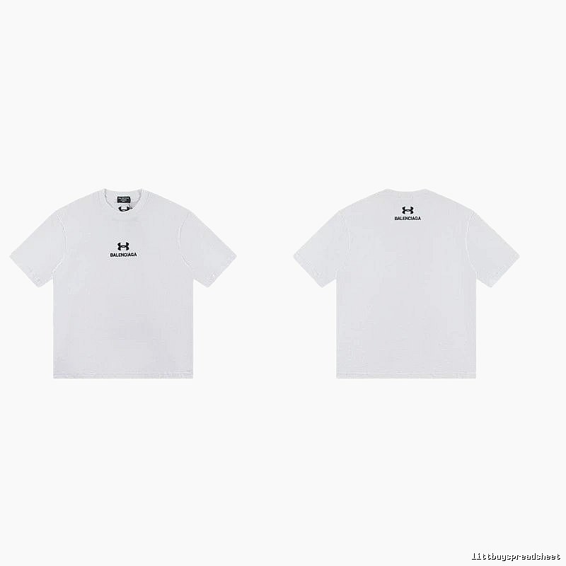 Balenciaga Co-branded Trendy Printed White T-Shirt