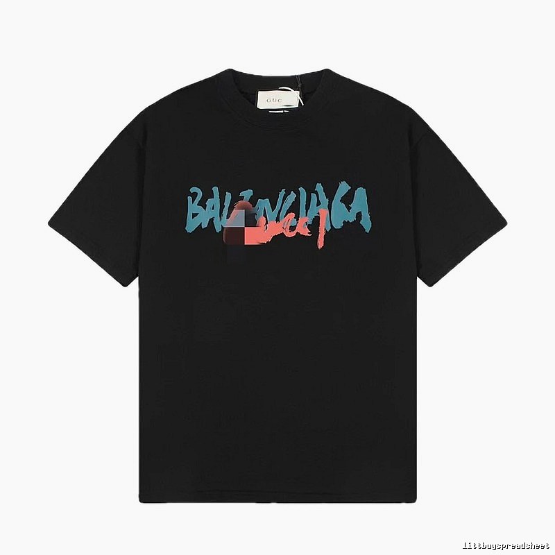 Balenciaga Graffiti Street Style Black T-Shirt