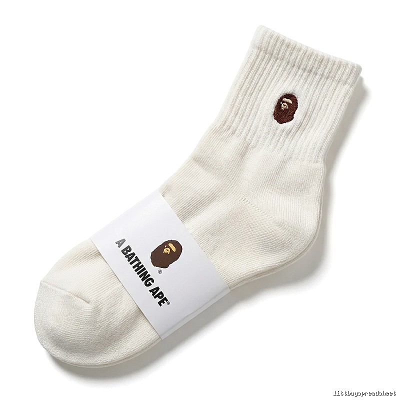 Bape Ape Head Simple Style White Socks