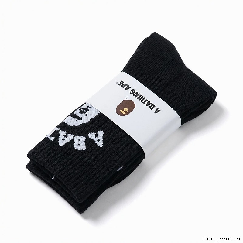 Bape Ape Head Trendy Cool Black Socks