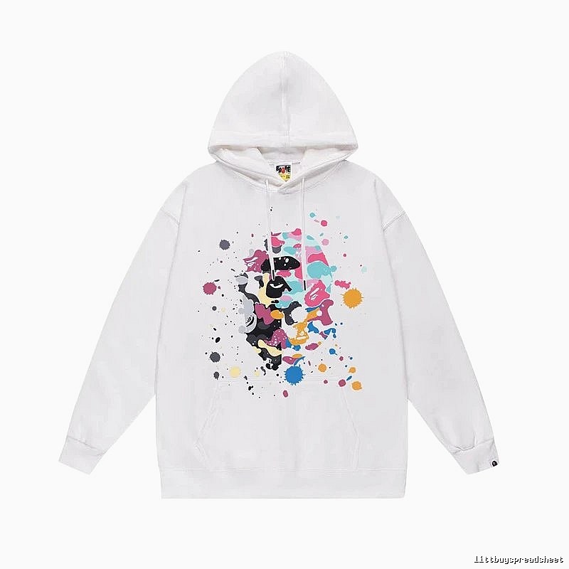 Bape camouflage style white hoodie
