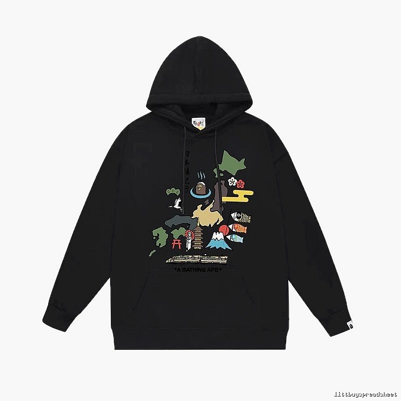 Bape Japanese-style black hoodie