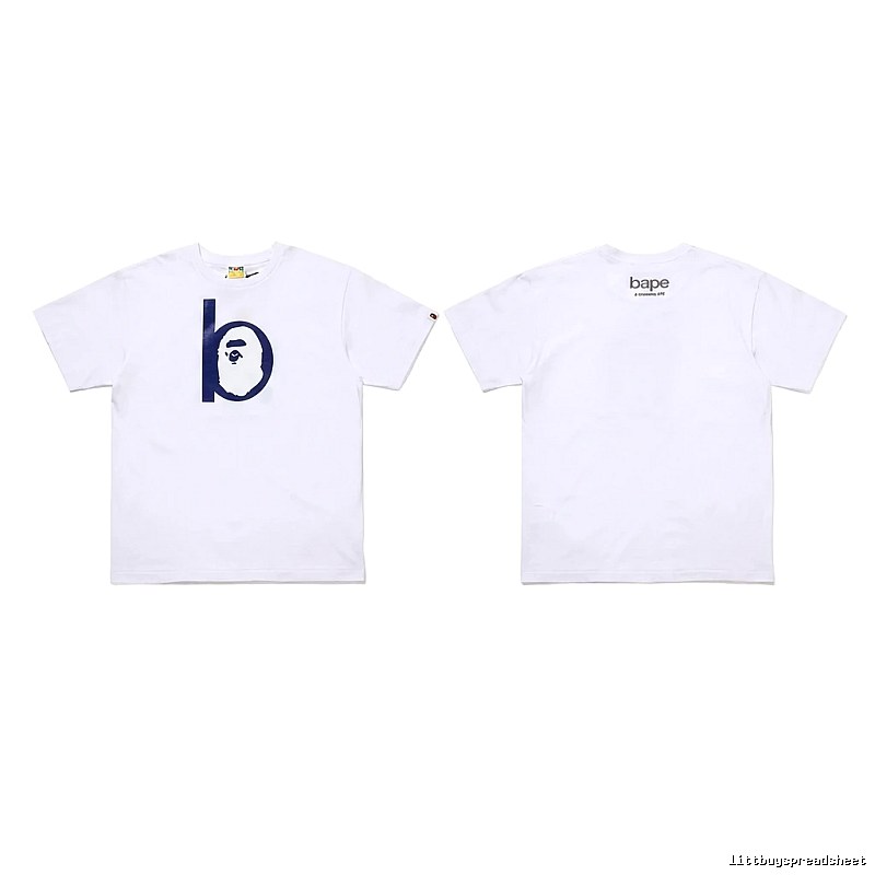 Bape letter trendy white T-shirt