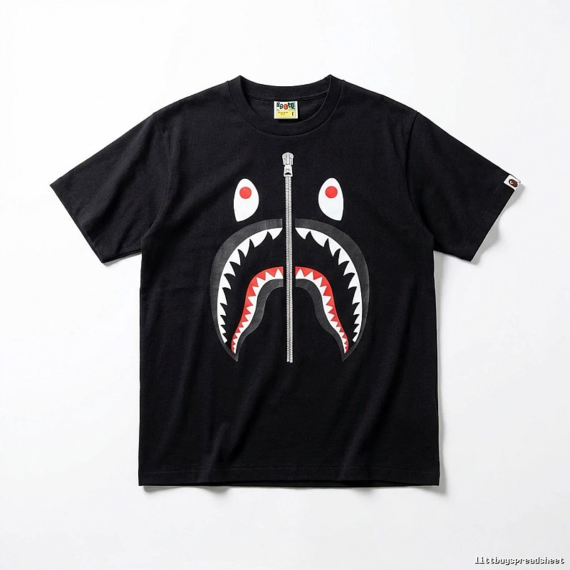 Bape Shark series black short-sleeved shirt