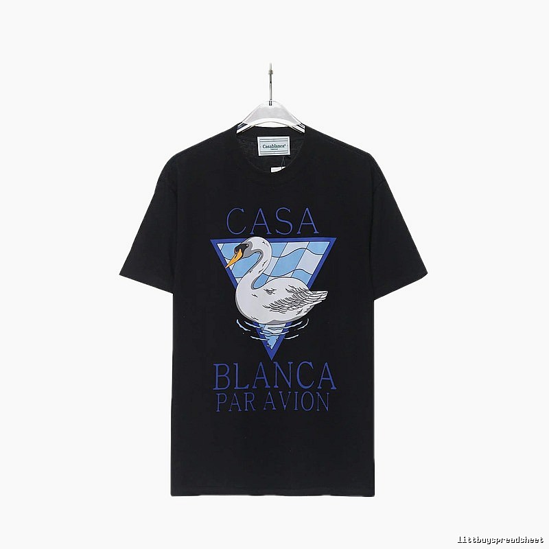 Casablanca black T-shirt with swan print