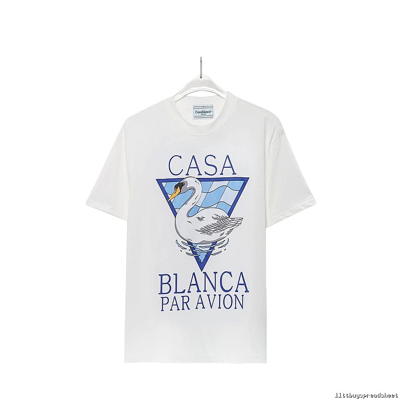 Casablanca Swan Print White T-shirt