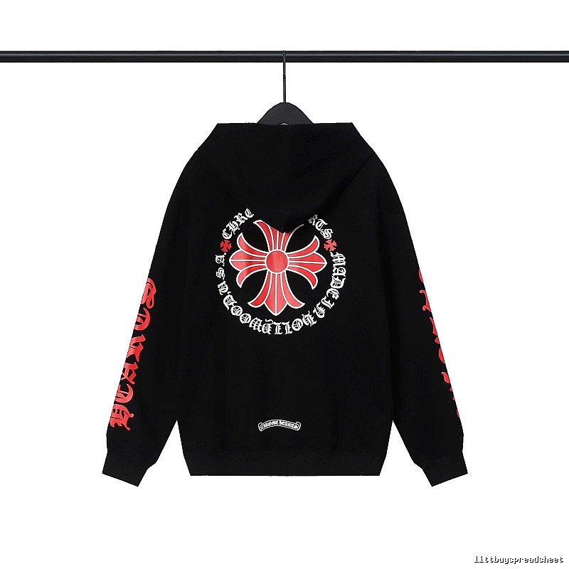 Chrome Hearts 2089-62 Black Cross Graphic Hoodie Soft Neutral