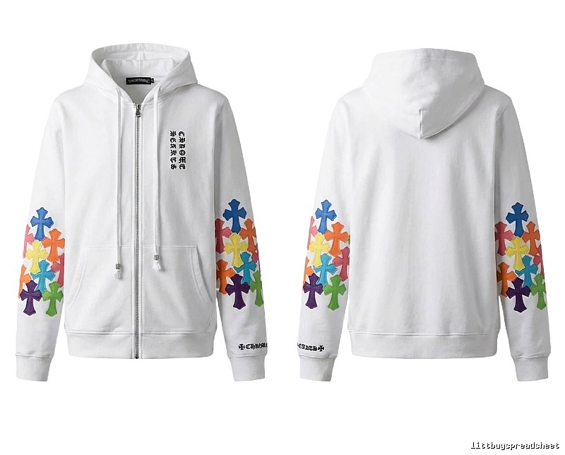 Chrome Hearts Colorful Cross White Hoodie