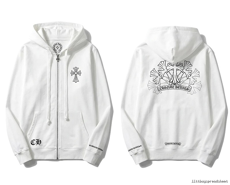 Chrome Hearts Cross Trendy and Cool Style White Sweatshirt