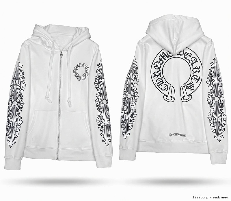 Chrome Hearts Printed Trendy and Cool Style White Hoodie