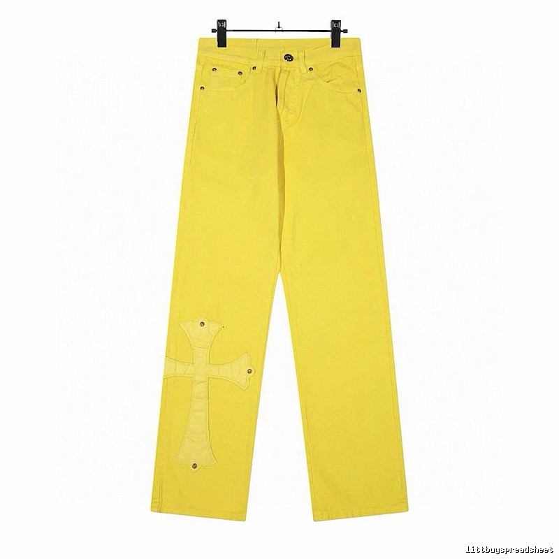 Chrome Hearts Streetwear Graphic jeans Light Denim Jeans with Logo Accent