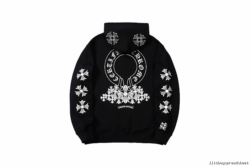 Chrome Hearts Urban Cross graphic hoodie Black Blue Cross with Statement Pattern