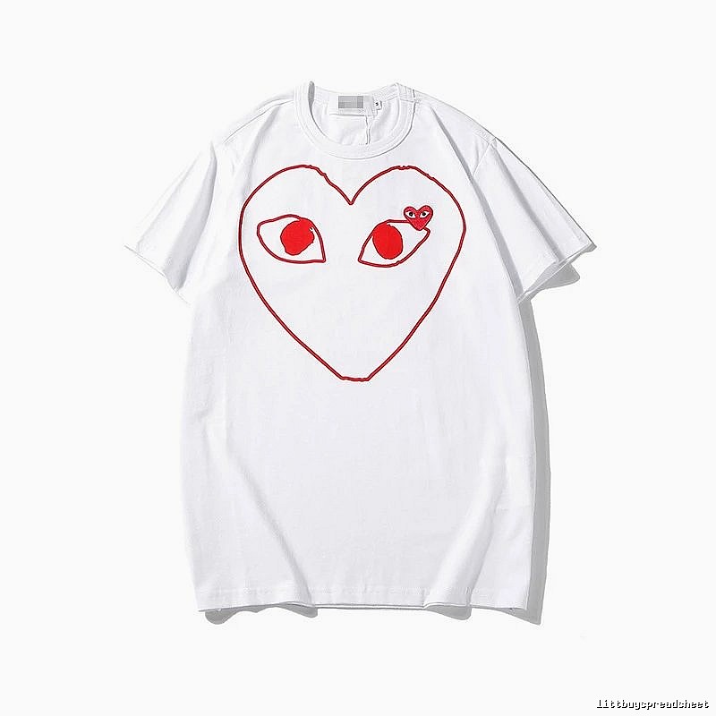 Comme des Garcons PLAY 2023-13 Red Style 2313 Heart Logo T-Shirt Minimal Look