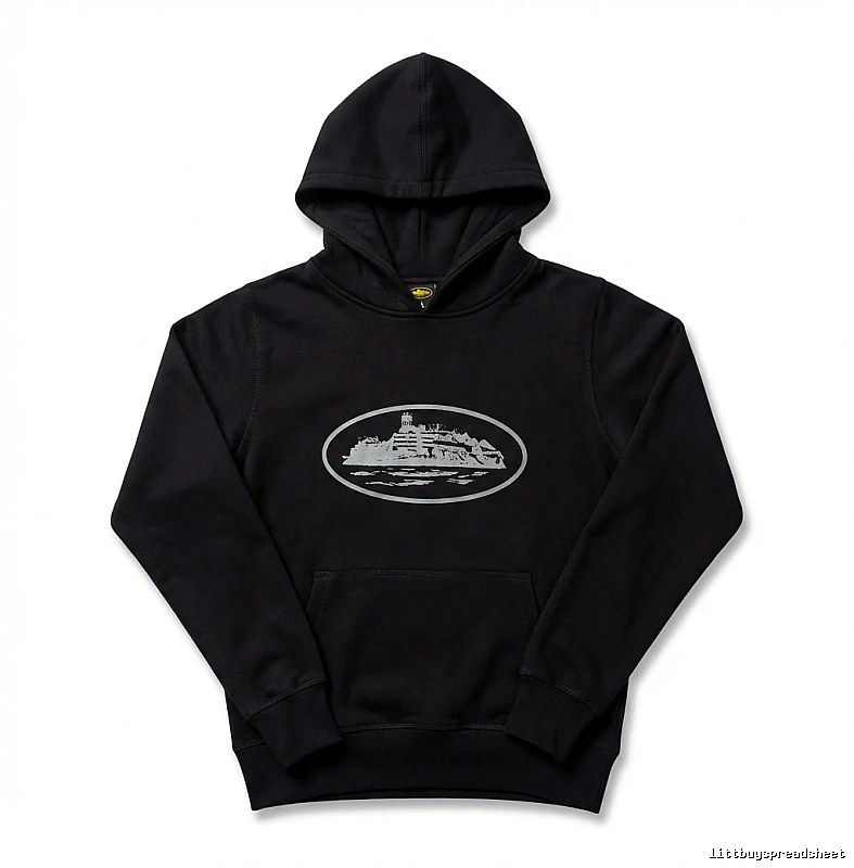 Corteiz Island Logo Minimalist Style Black Sweatshirt
