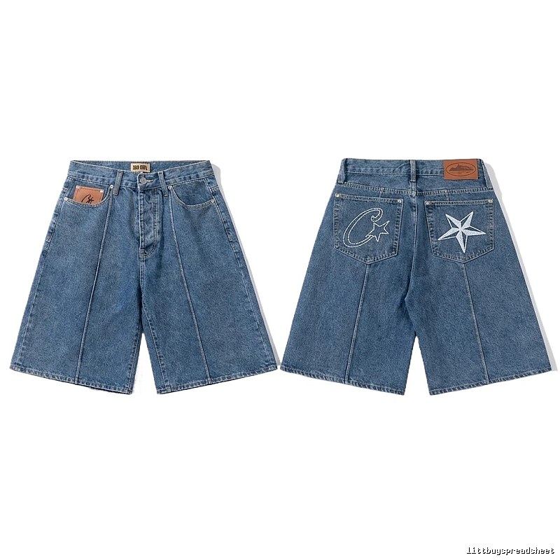 Corteiz retro-style denim shorts