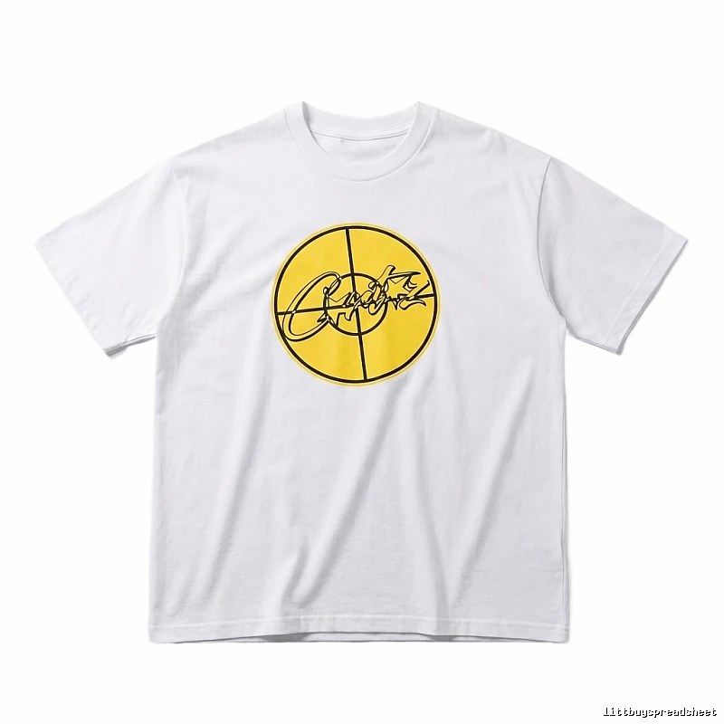 Corteiz Yellow Bullseye Trendy Cool White T-shirt