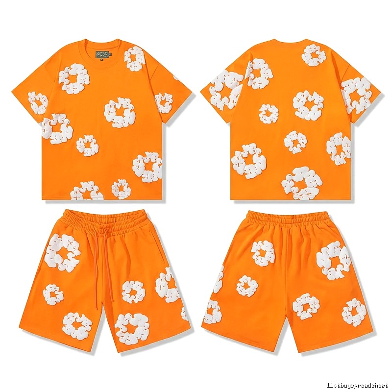 DENIM TEARS Orange and White Floral Wind Suit