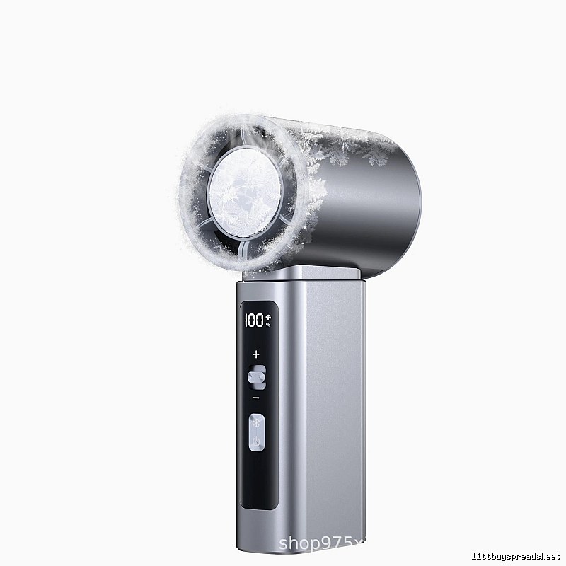Desk Cooling Handheld Semiconductor Cooling Fan Silver Ice-compress Cooling