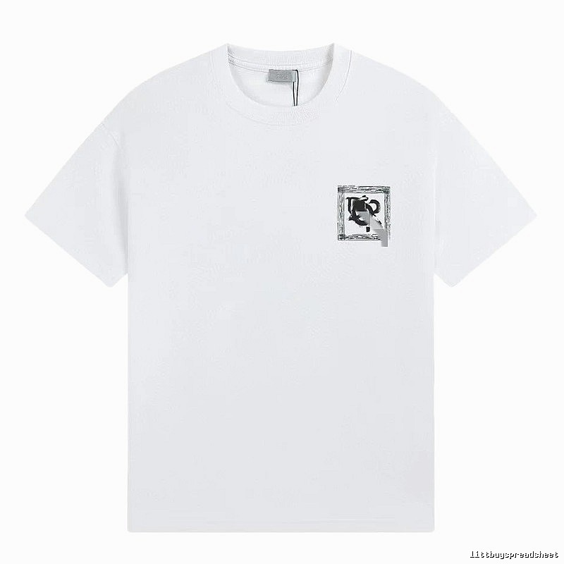 Dior Graffiti Print Minimalist Style White Short-sleeve T-shirt