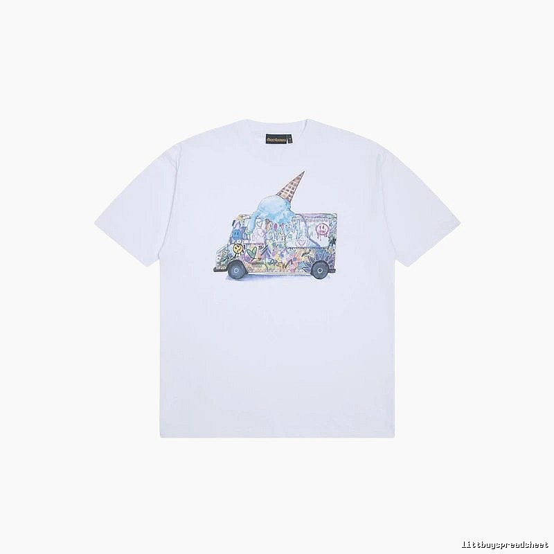 DREW Graffiti Ice Cream Truck Street Style White T-shirt