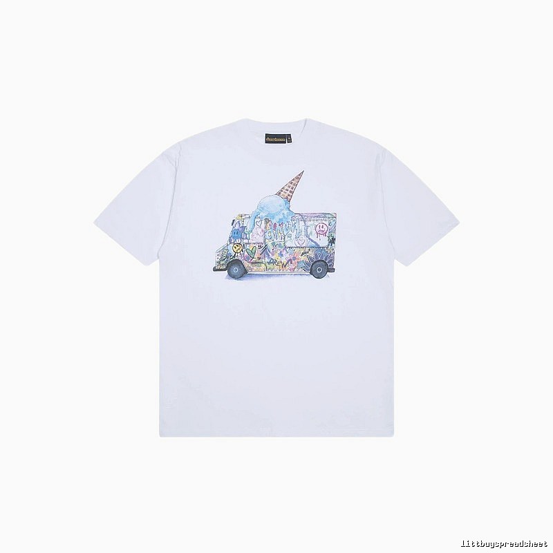 DREW Graffiti Style Ice Cream Truck White Short Sleeve T-shirt