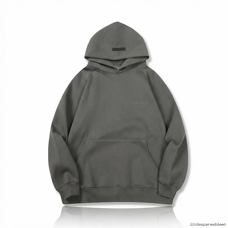 ESSENTIALS minimalist style grey hoodie