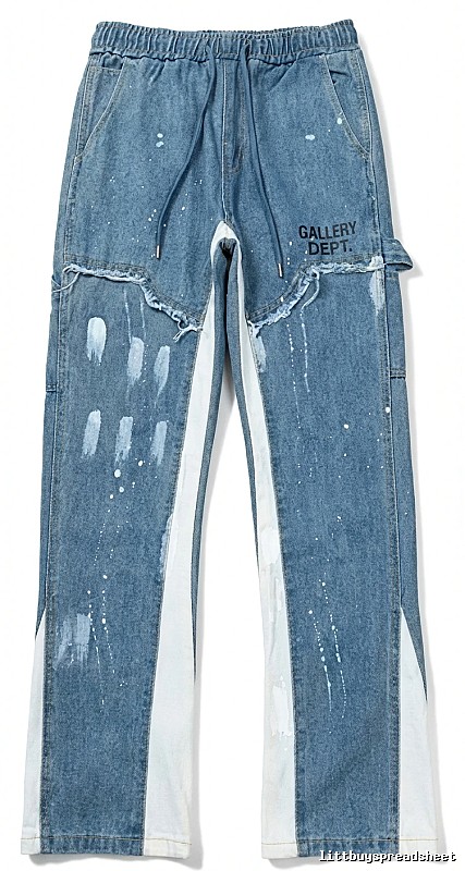 Gallery Dept Ripped Denim Blue Long Pants