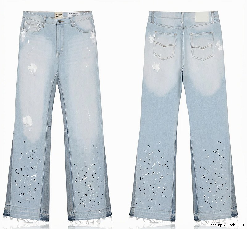 Gallery Dept Ripped Denim Blue Long Pants