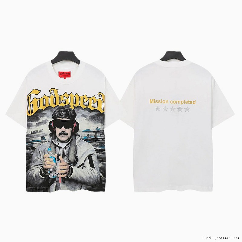 Godspeed Portrait Print Street Style White T-Shirt