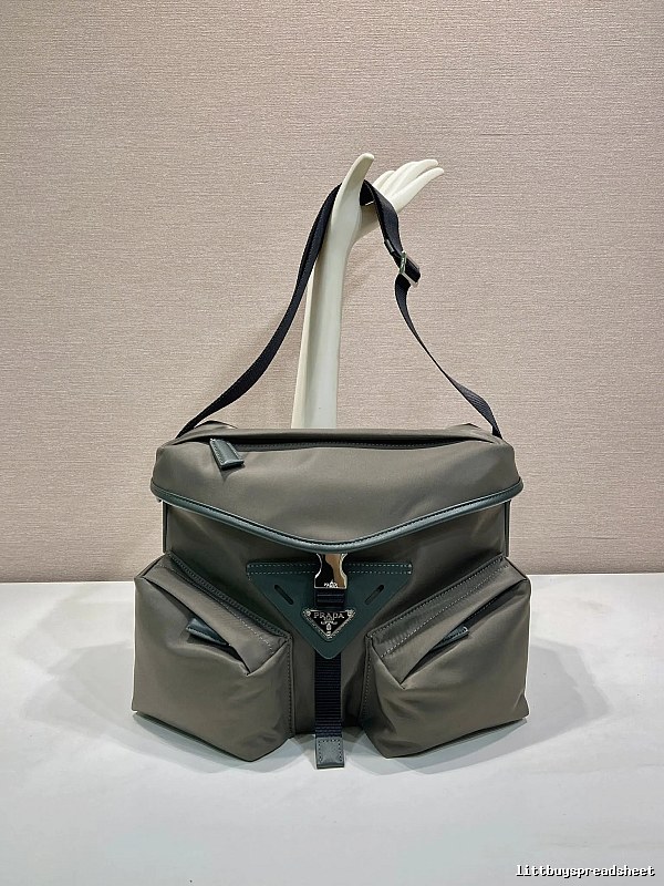 Gray Geometric Shoulder Bag Prada Shoulder Bag for Daily Rotation