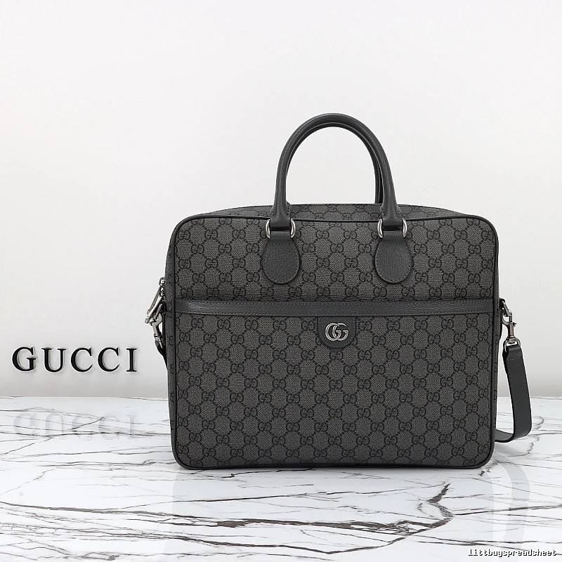 Gray GG Briefcase Gucci Briefcase for Photo Ready Styling