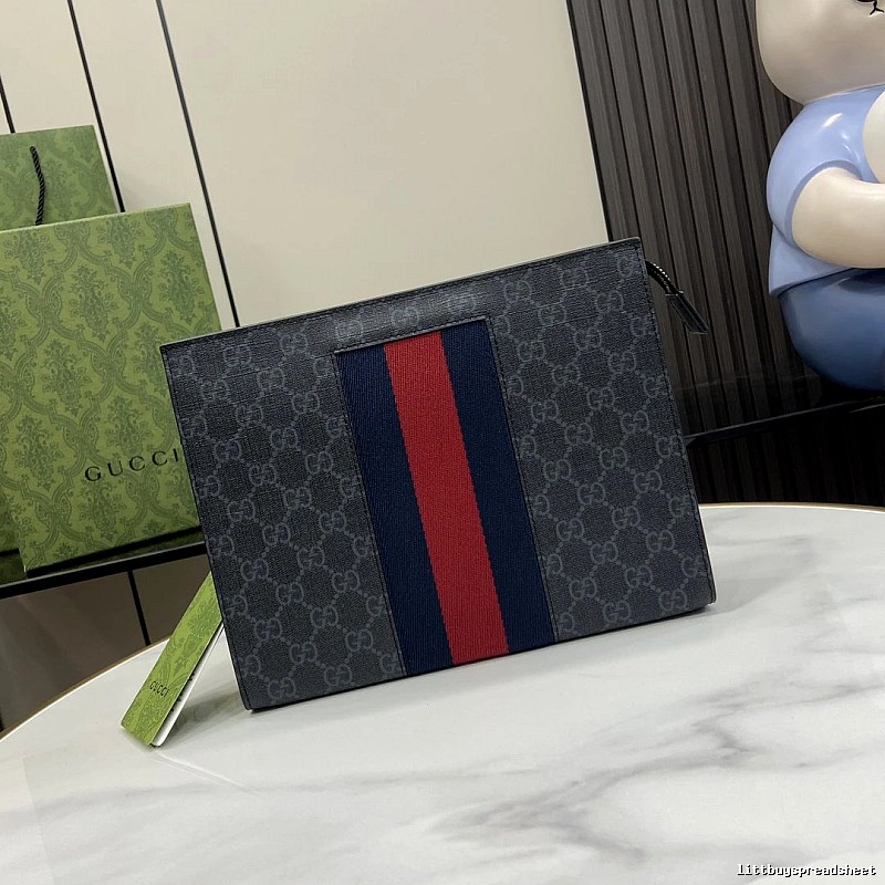 Gucci Clutch Bag with Gray GG Clutch Detail