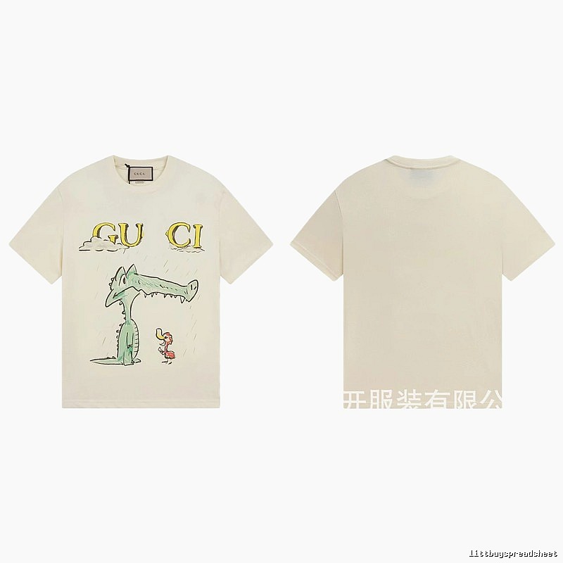 Gucci Crocodile Print Childlike Off-white T-Shirt