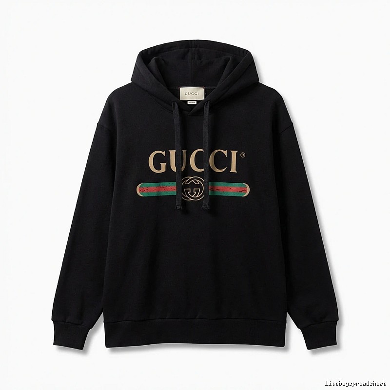 Gucci letter print style black hoodie