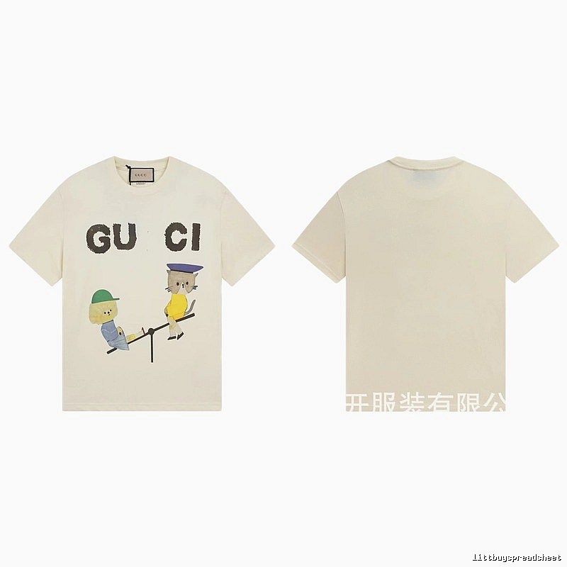Gucci Playful Whimsical Animal Print Off-white T-shirt
