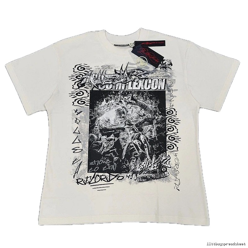 Hellstar Co-branded Graffiti Street Style Off-white T-shirt