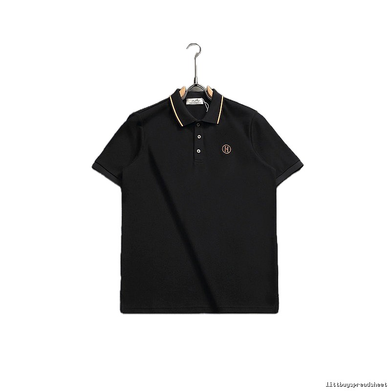 Hermès Classic Wind Black Polo Shirt