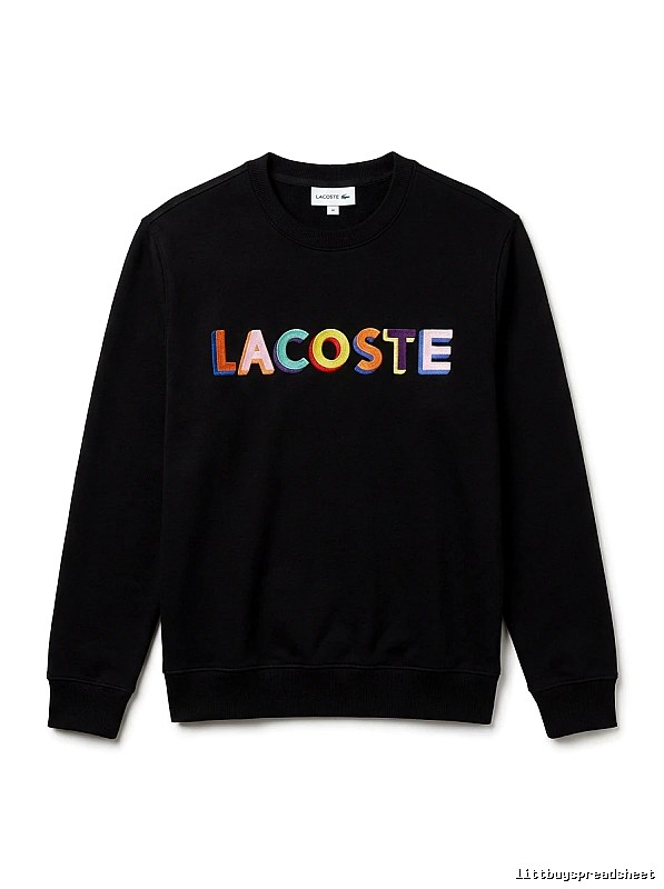 Lacoste Colorful Letter Style Black Sweatshirt