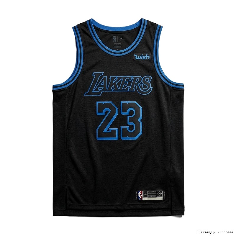 LBJ Lakers retro black and blue jersey