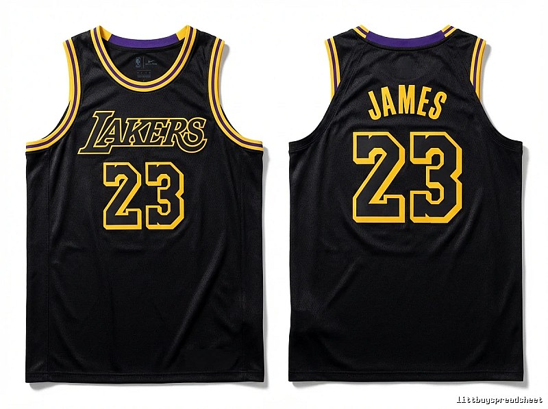 LBJ's No. 23 black jersey of the Lakers.