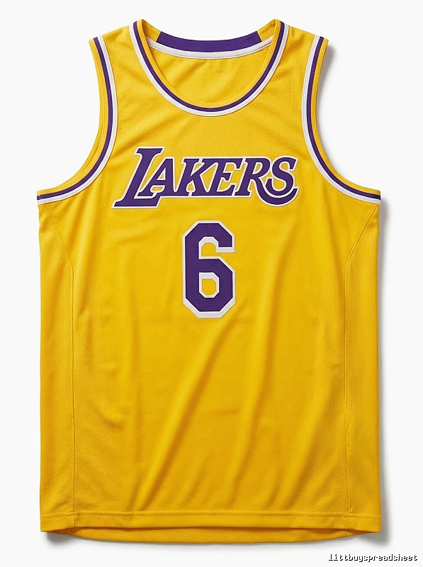 LBJ's No. 6 yellow jersey of the Lakers.