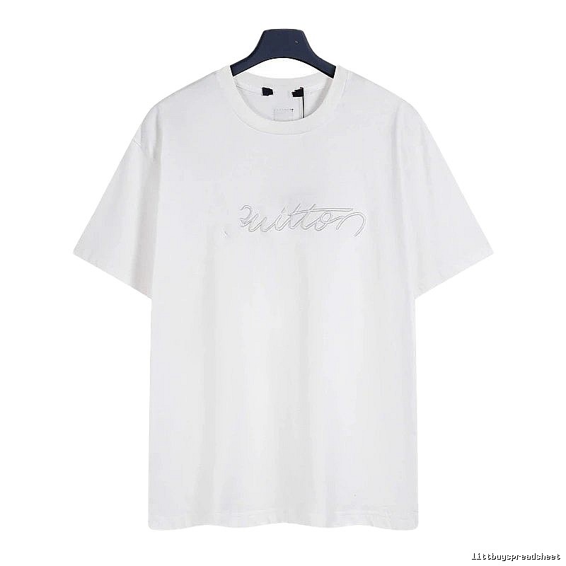 Louis Vuitton Embroidered Minimalist Style White Short-sleeve T-shirt