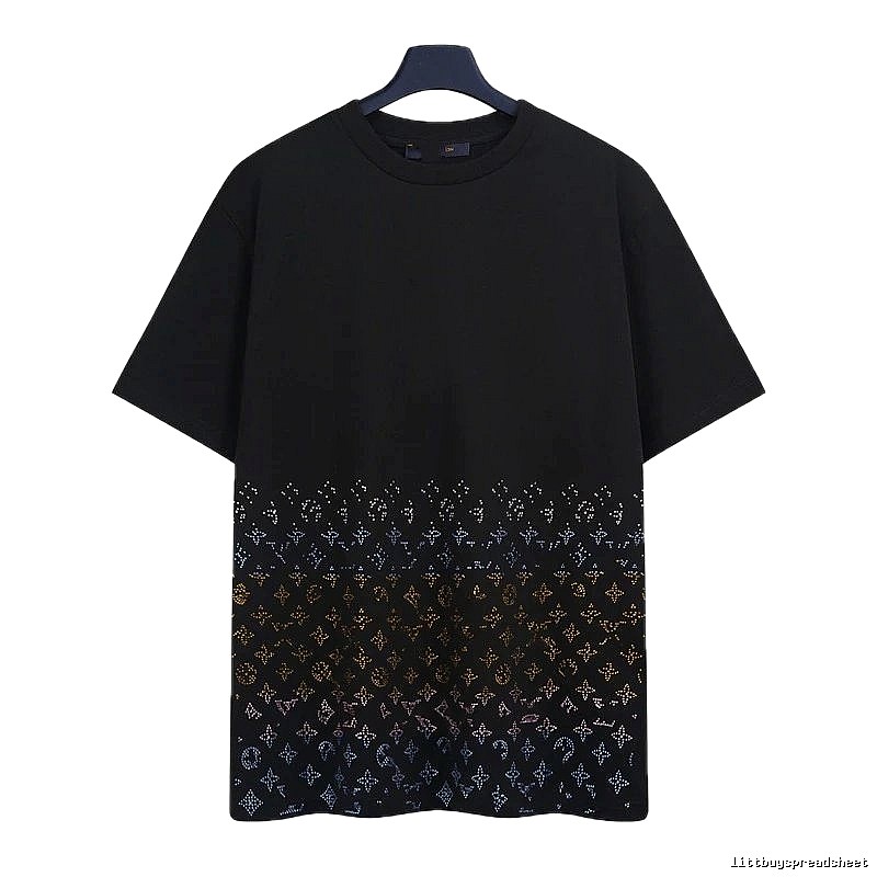 Louis Vuitton Gradient Monogram Street-style Black T-Shirt