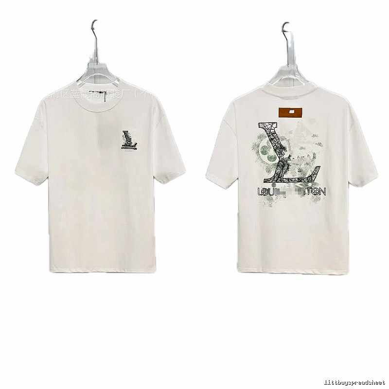 Louis Vuitton Large Print Trendy Style White T-Shirt